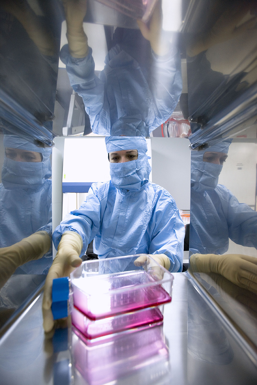 Person working in a classified laboratory