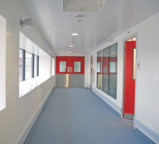 Fire safety door in clean rooms