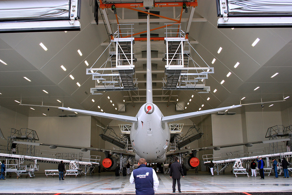 Salas de pintura a gran escala para aviones