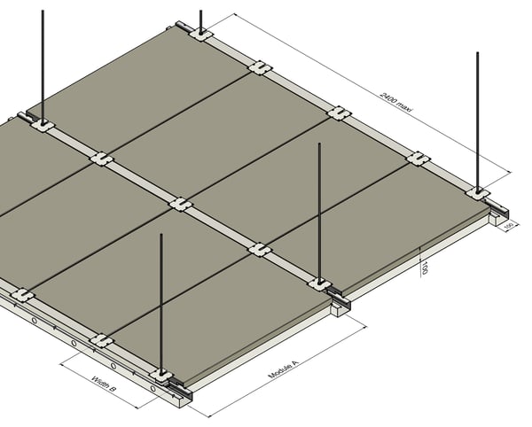 Techo modular PSD100 acústico