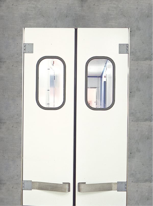 porte va et vient huis inox sur maçonnerie 1